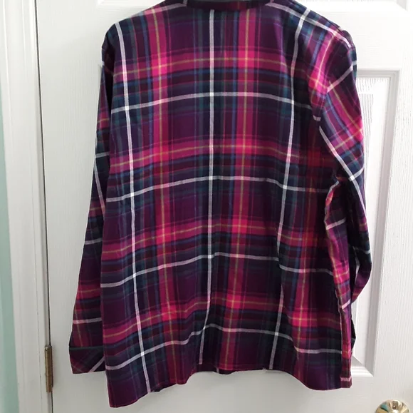 Victorias Secret Plaid Flannel Pajama Top - Picture 2 of 8